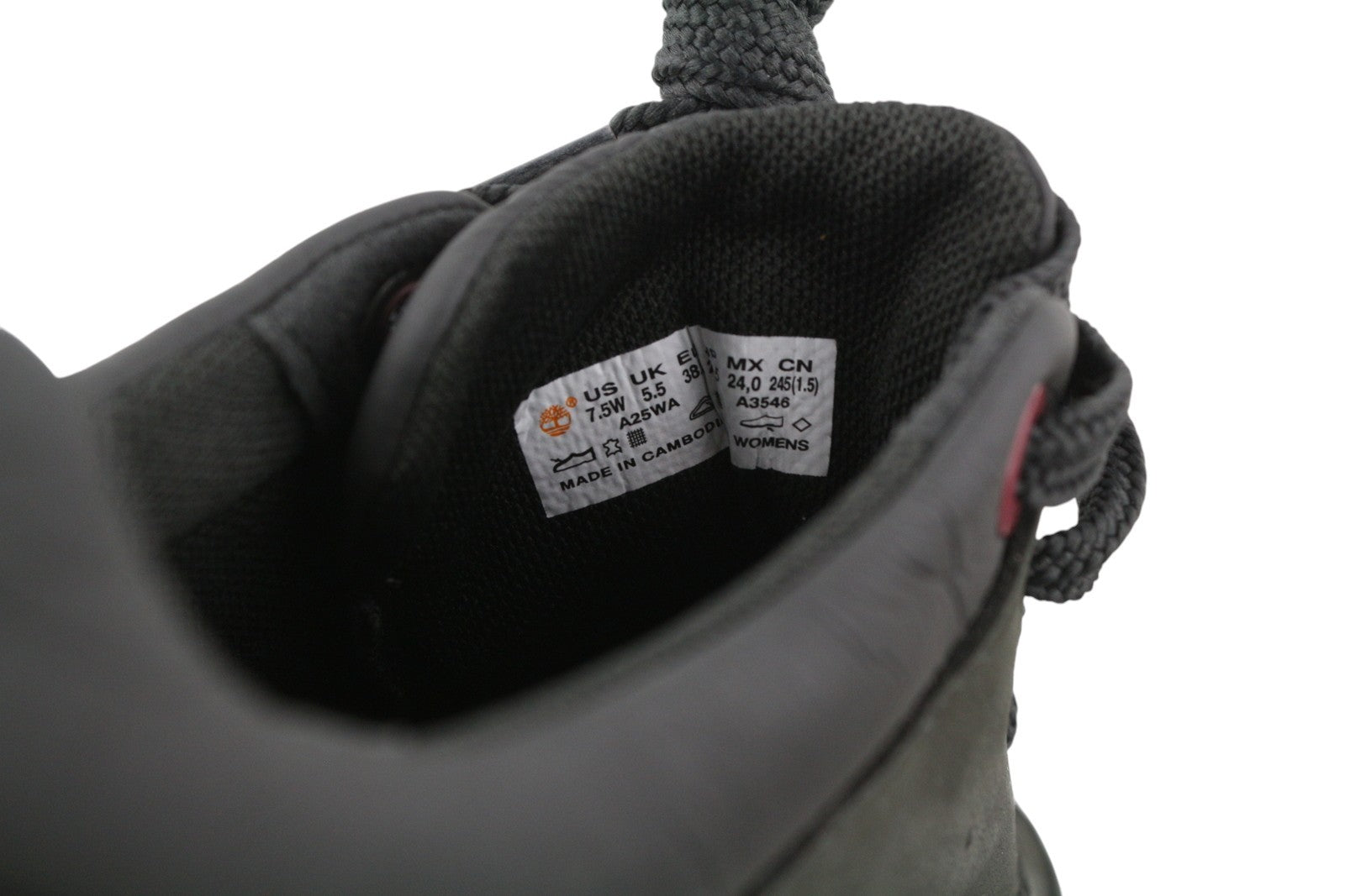 TIMBERLAND A25WA Women Shoes EU38/38.5 Black Low Top Laced Almond Toe