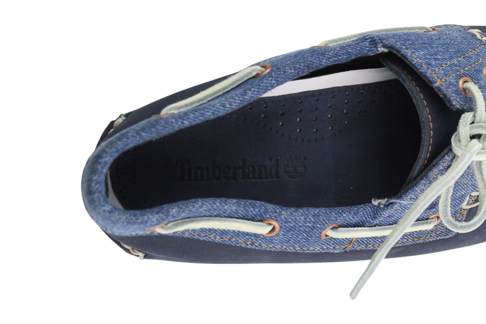 TIMBERLAND A1H5P Men Shoes EU43.5/44.5 Blue Denim Look Leather Almond Toe