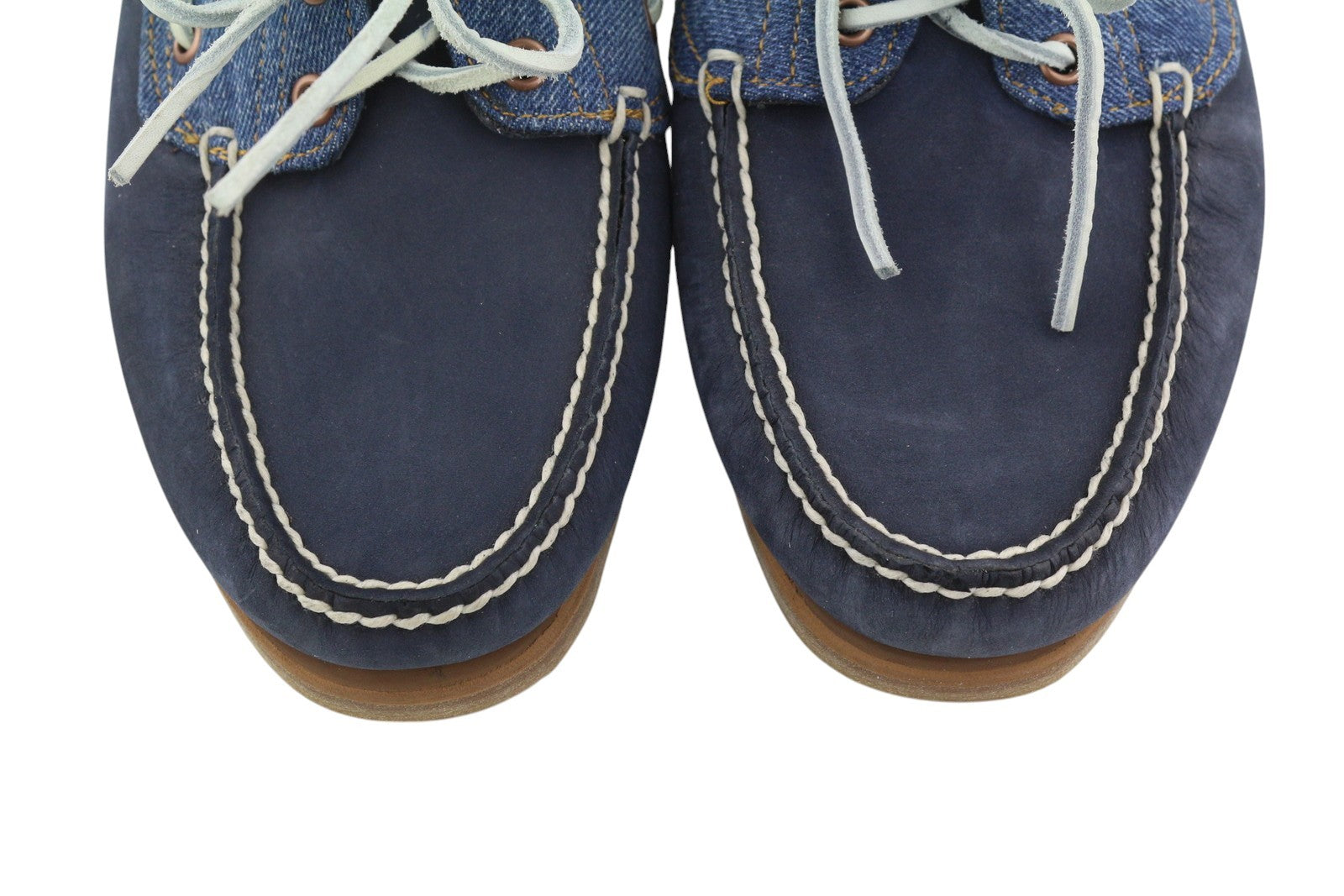 TIMBERLAND A1H5P Men Shoes EU43.5/44.5 Blue Denim Look Leather Almond Toe