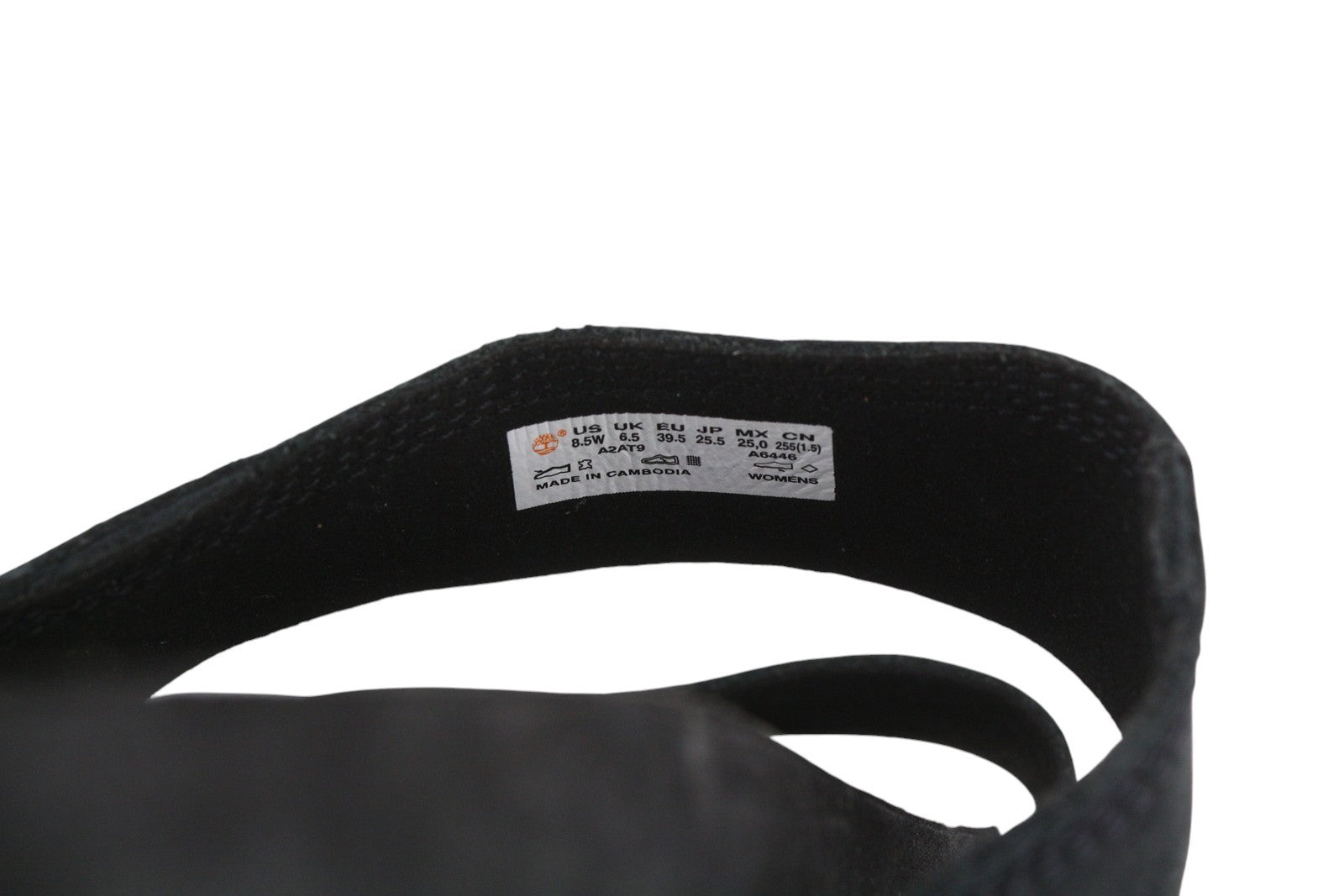 TIMBERLAND A2AT9 Women Sandals EU39/39.5 Black Leather Strap Flat Logo