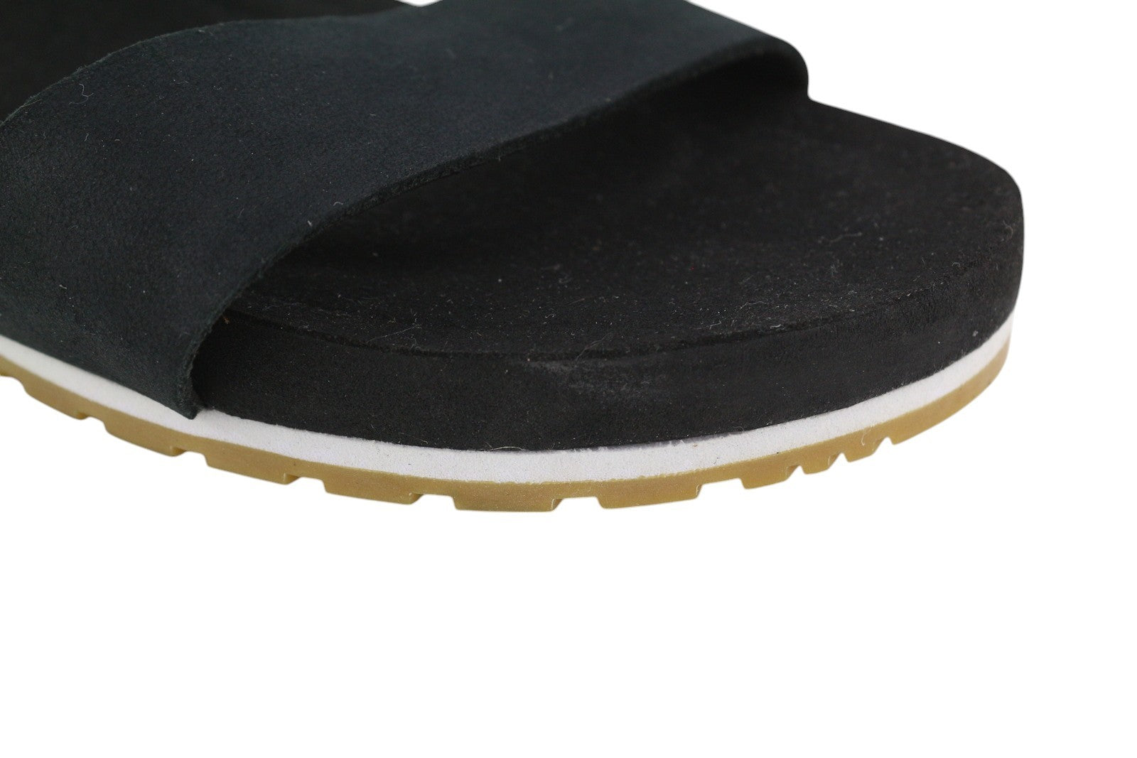 TIMBERLAND A2AT9 Women Sandals EU39/39.5 Black Leather Strap Flat Logo