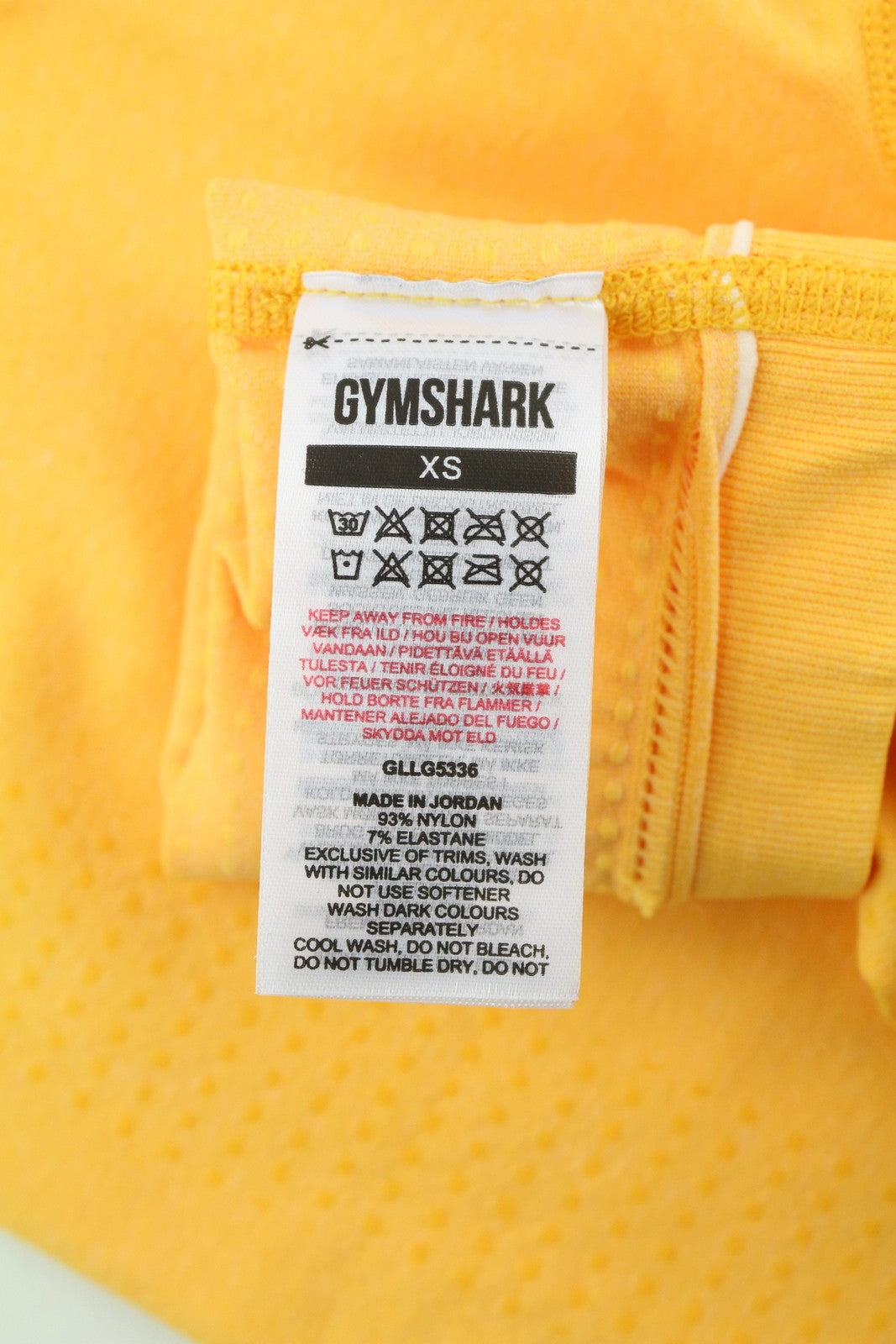 GYMSHARK Vital Women Leggings XS Yellow Seamless Stretch High Waist Fit
