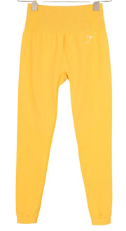 GYMSHARK Vital Women Leggings S Yellow Seamless Stretch High Waist Style