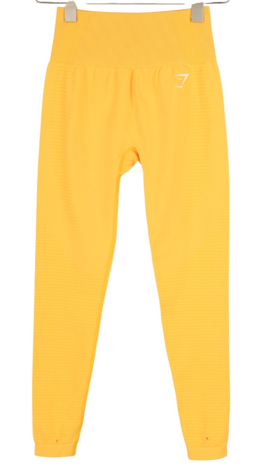 GYMSHARK Vital Women Leggings S Yellow Seamless Stretch High Waist Style