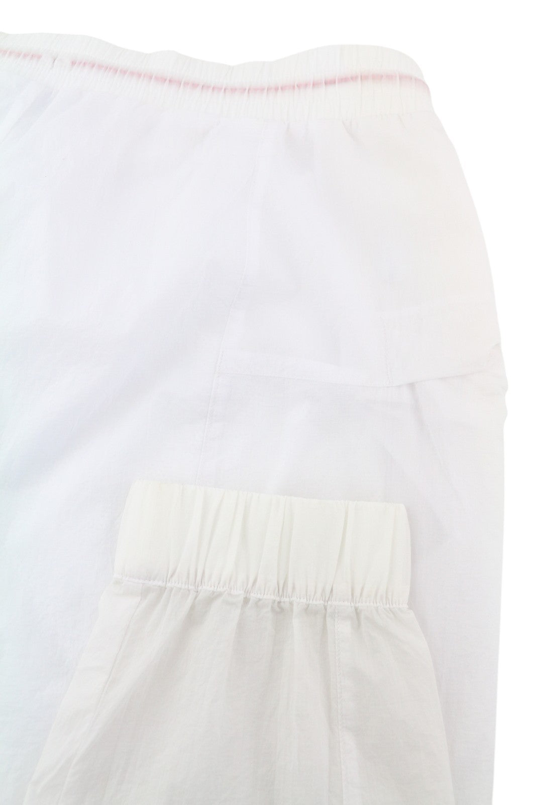 GYMSHARK Pulse Women Trousers M White Sheer Joggers Drawstring Short Layer