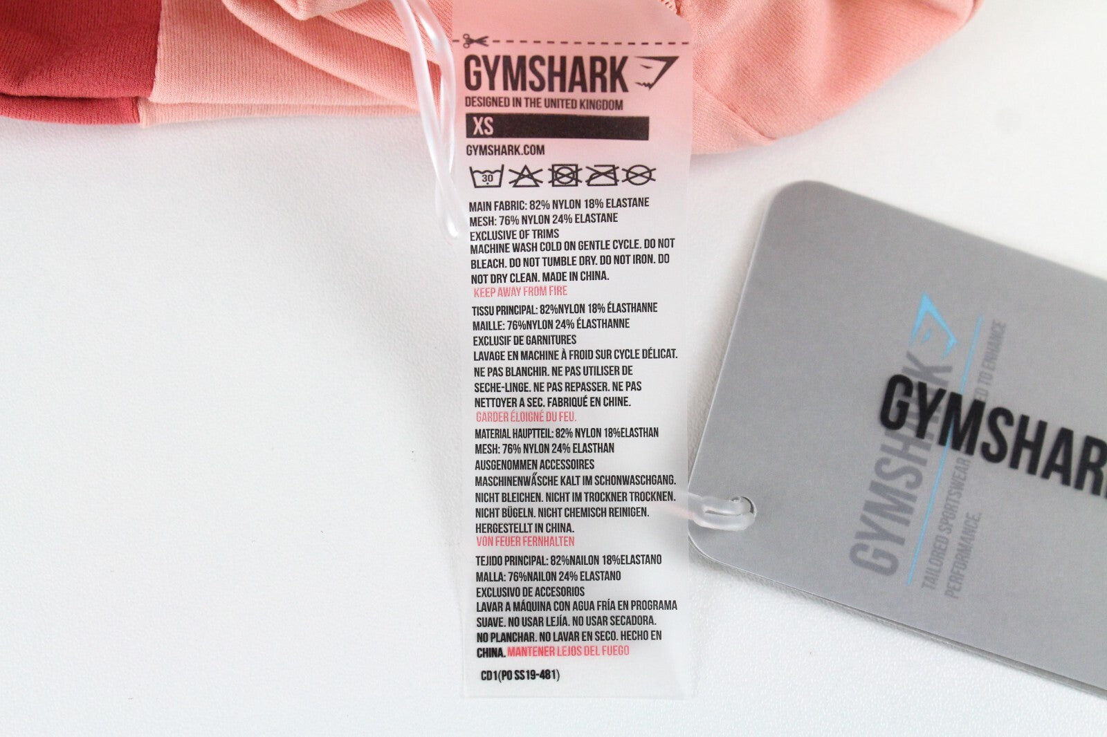 GYMSHARK Women`S Set XS Pink Sports Bra & Cropped Leggings Stretch 2 Pc  Gim