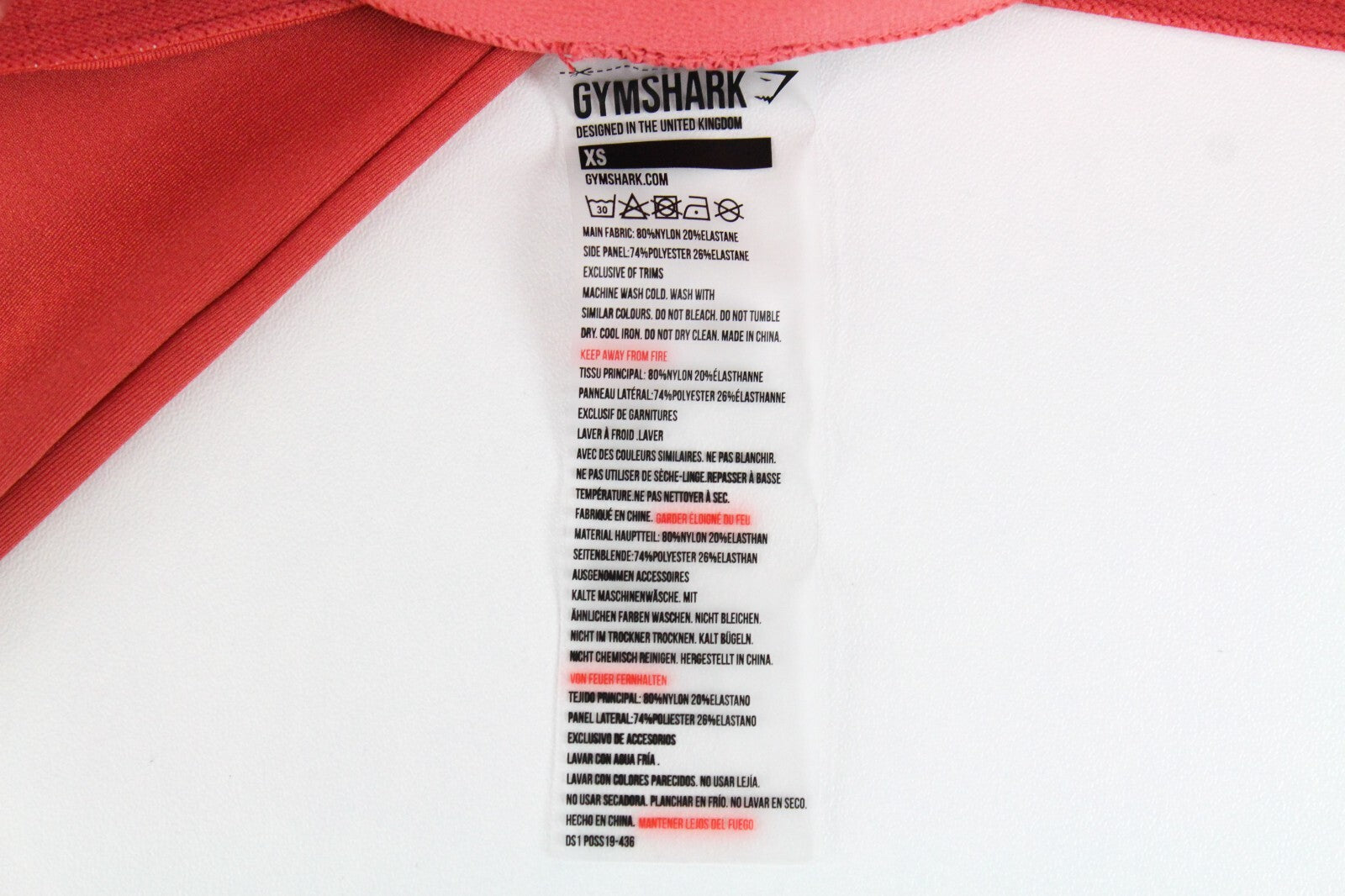 GYMSHARK Women`S Set XS Pink Sports Bra & Cropped Leggings Stretch 2 Pc  Gim