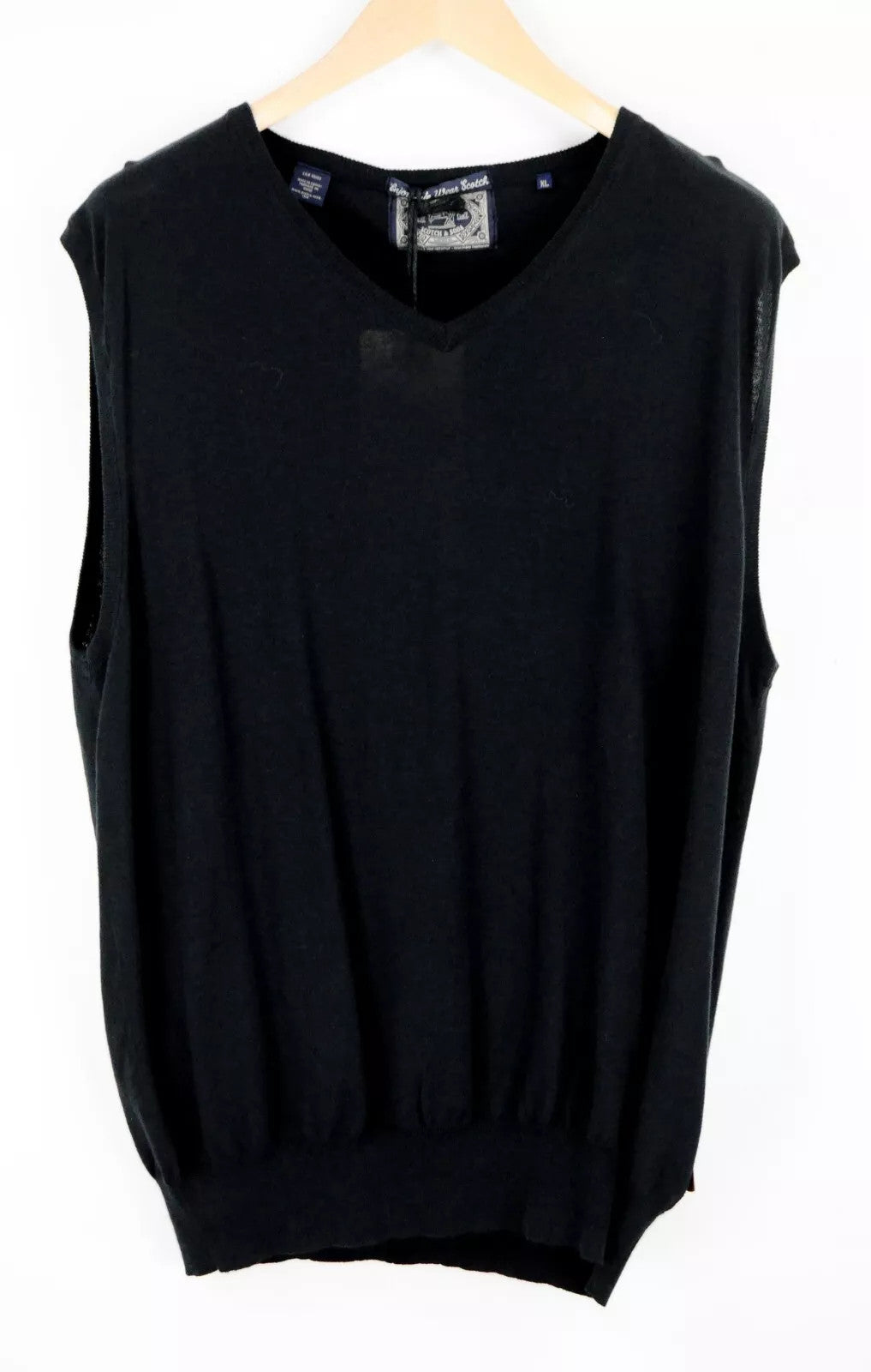 SCOTCH & SODA XL Knit Vest Men Navy Cotton V-Neck Ams Couture Style