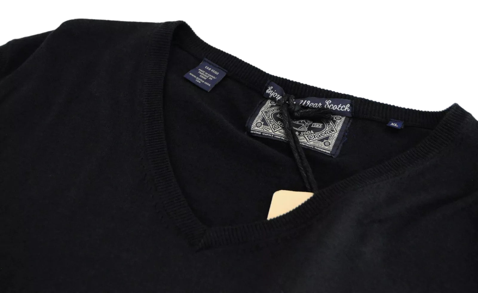 SCOTCH & SODA XL Knit Vest Men Navy Cotton V-Neck Ams Couture Style