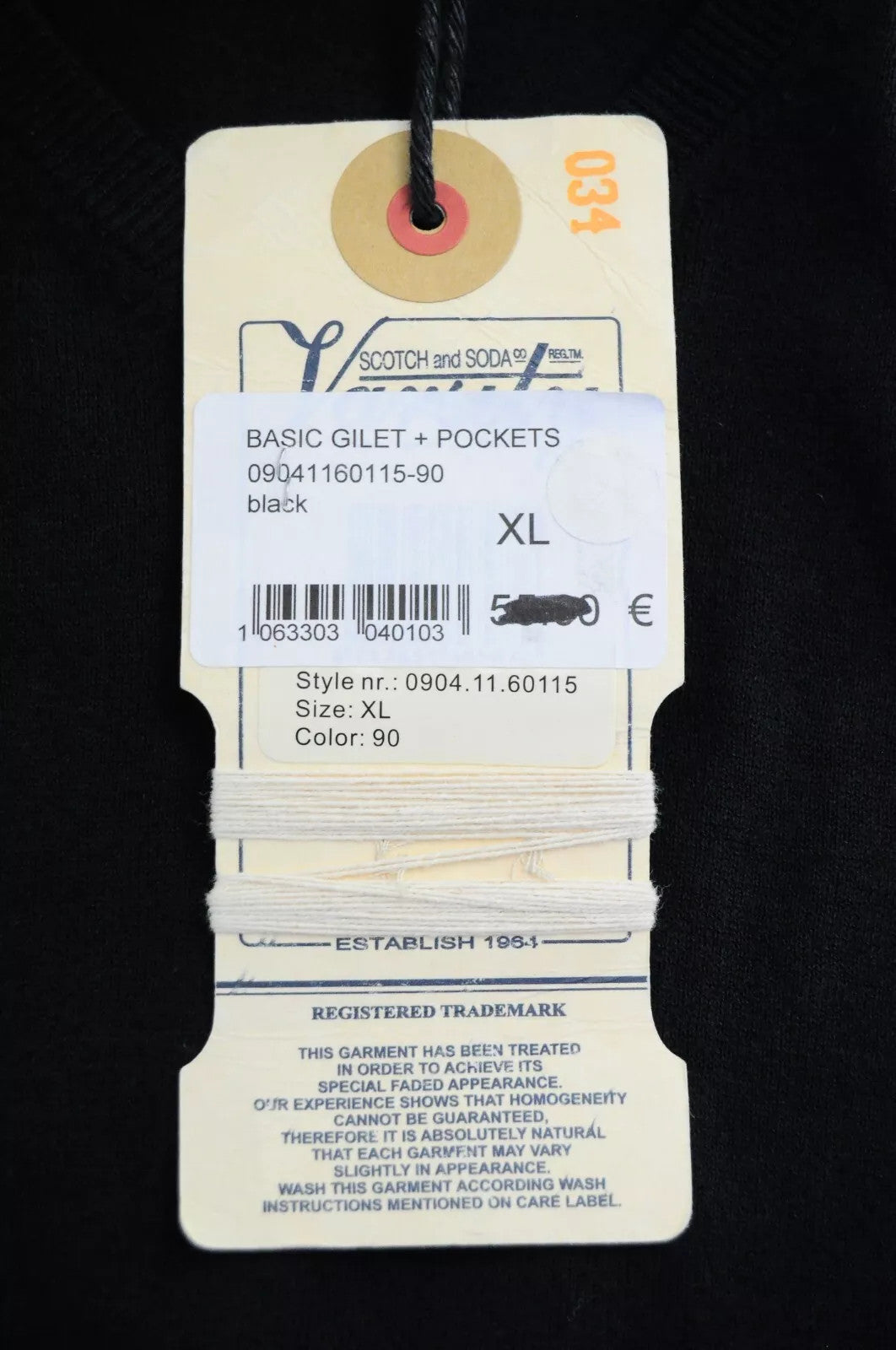 SCOTCH & SODA XL Knit Vest Men Navy Cotton V-Neck Ams Couture Style