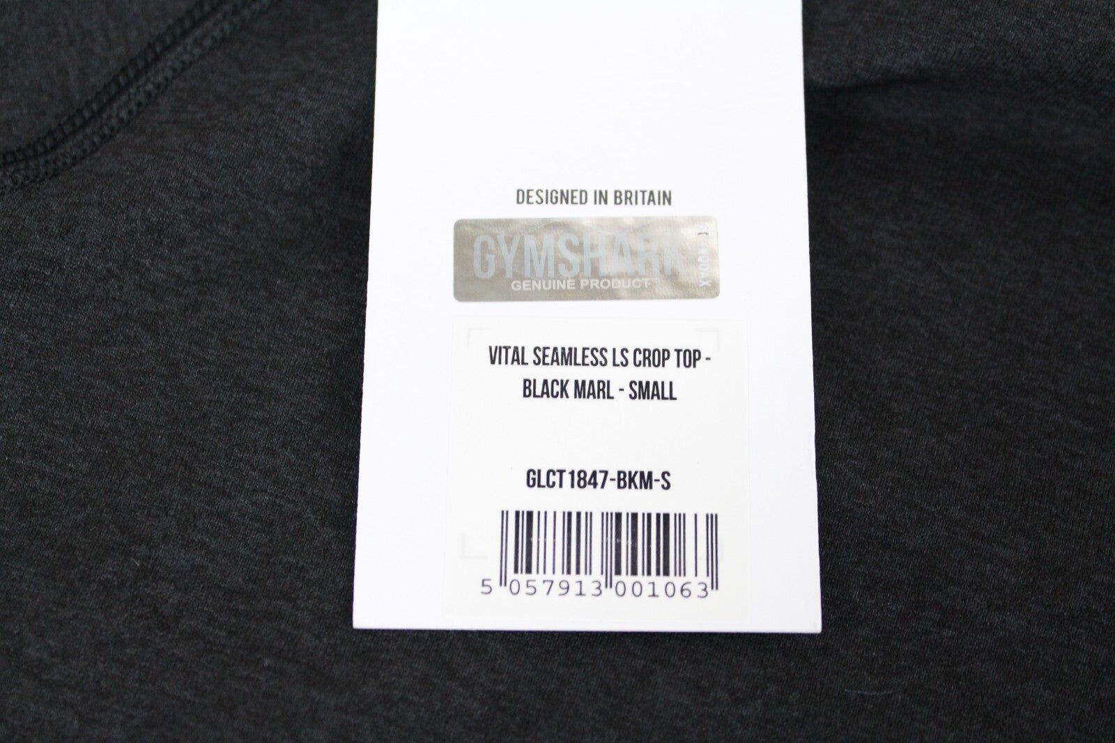 GYM SHARK Women Vital T-Shirt S Grey Long Sleeve Cropped Sportswear Stretch