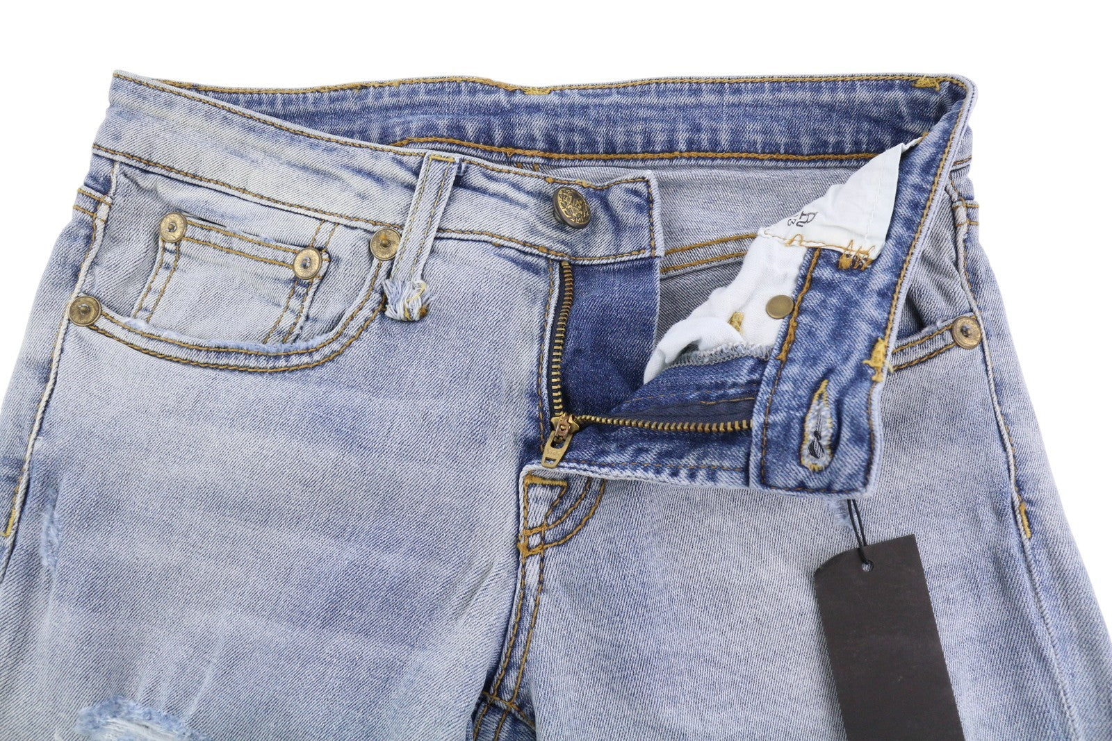 R13 Alison Crop Women Jeans 24 Light Destroyed Faded Patches Distress Skinny