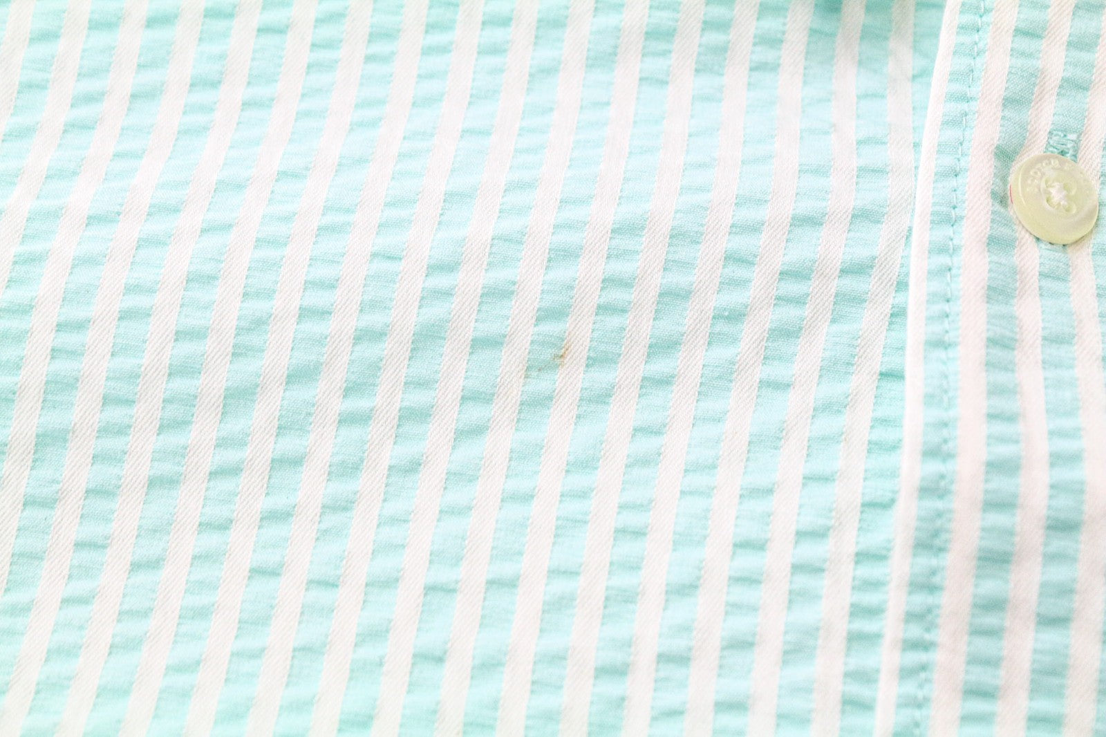 SCOTCH & SODA Ams Couture Men's Shirt L Aqua Blue Striped Long Sleeve  Cotton