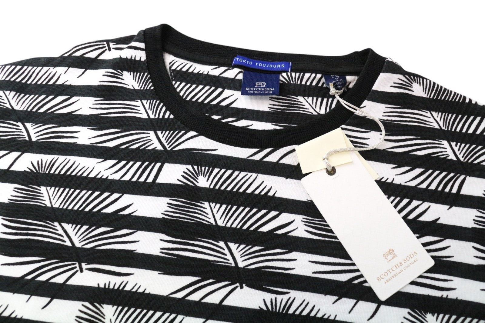 SCOTCH & SODA Ams Couture Men's T-Shirt M Black Pure Cotton Patterned Anti Fit