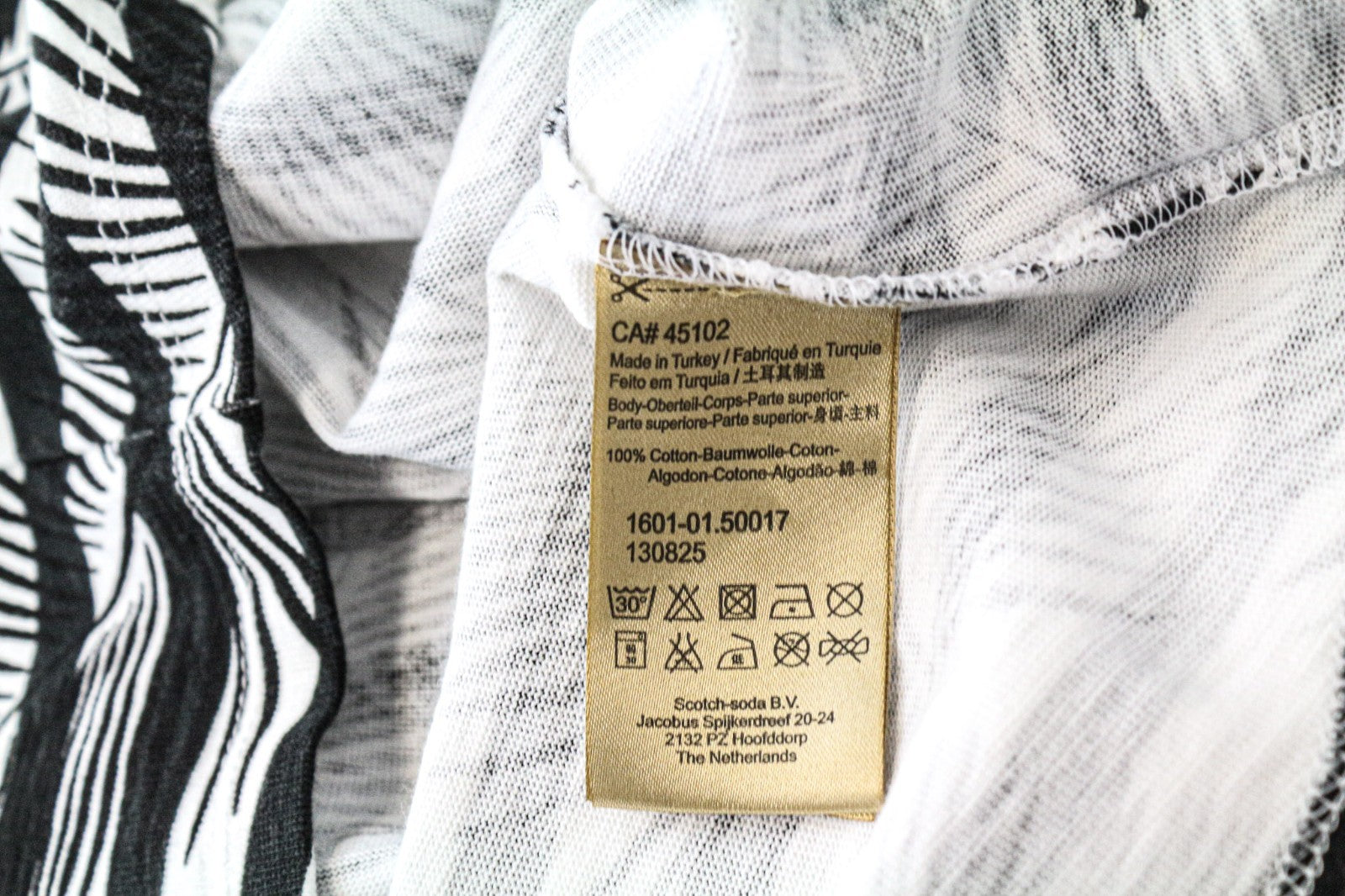 SCOTCH & SODA Ams Couture Men's T-Shirt M Black Pure Cotton Patterned Anti Fit