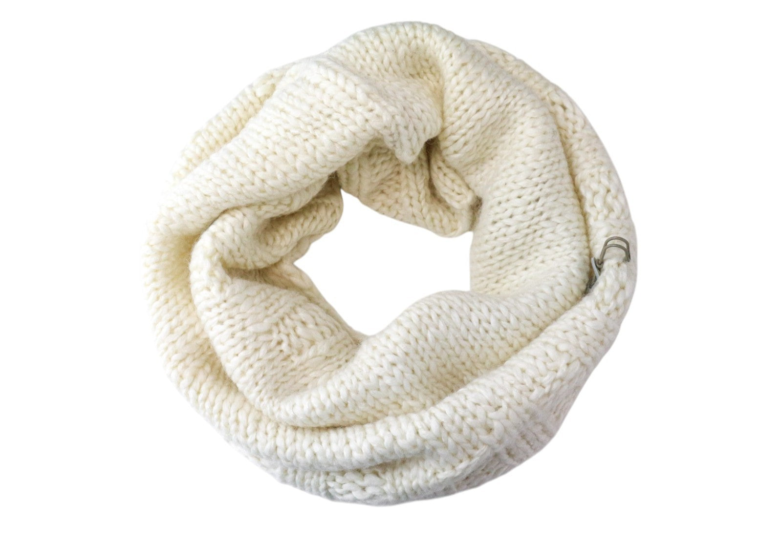 MAISON SCOTCH Women's Scarf OS Light Ecru Knit Chunky Alpaca Wool Blend