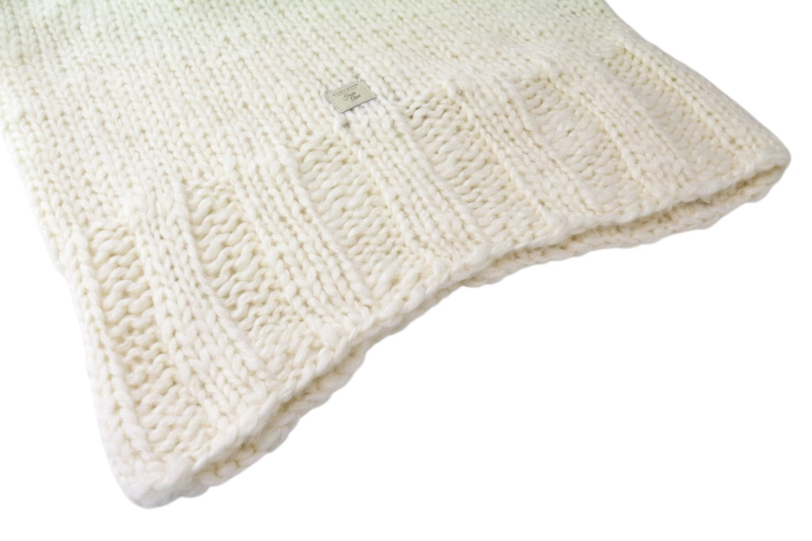 MAISON SCOTCH Women's Scarf OS Light Ecru Knit Chunky Alpaca Wool Blend