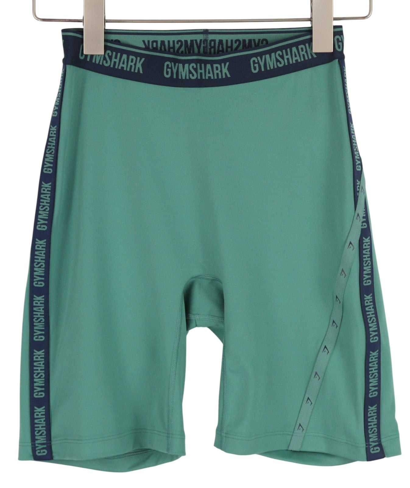 GYMSHARK Strike Women Shorts M Green Cycling Stretch High Waist Logo Fit