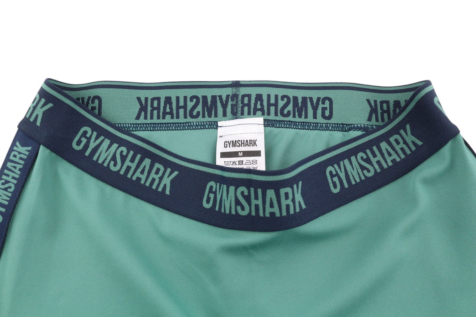 GYMSHARK Strike Women Shorts M Green Cycling Stretch High Waist Logo Fit