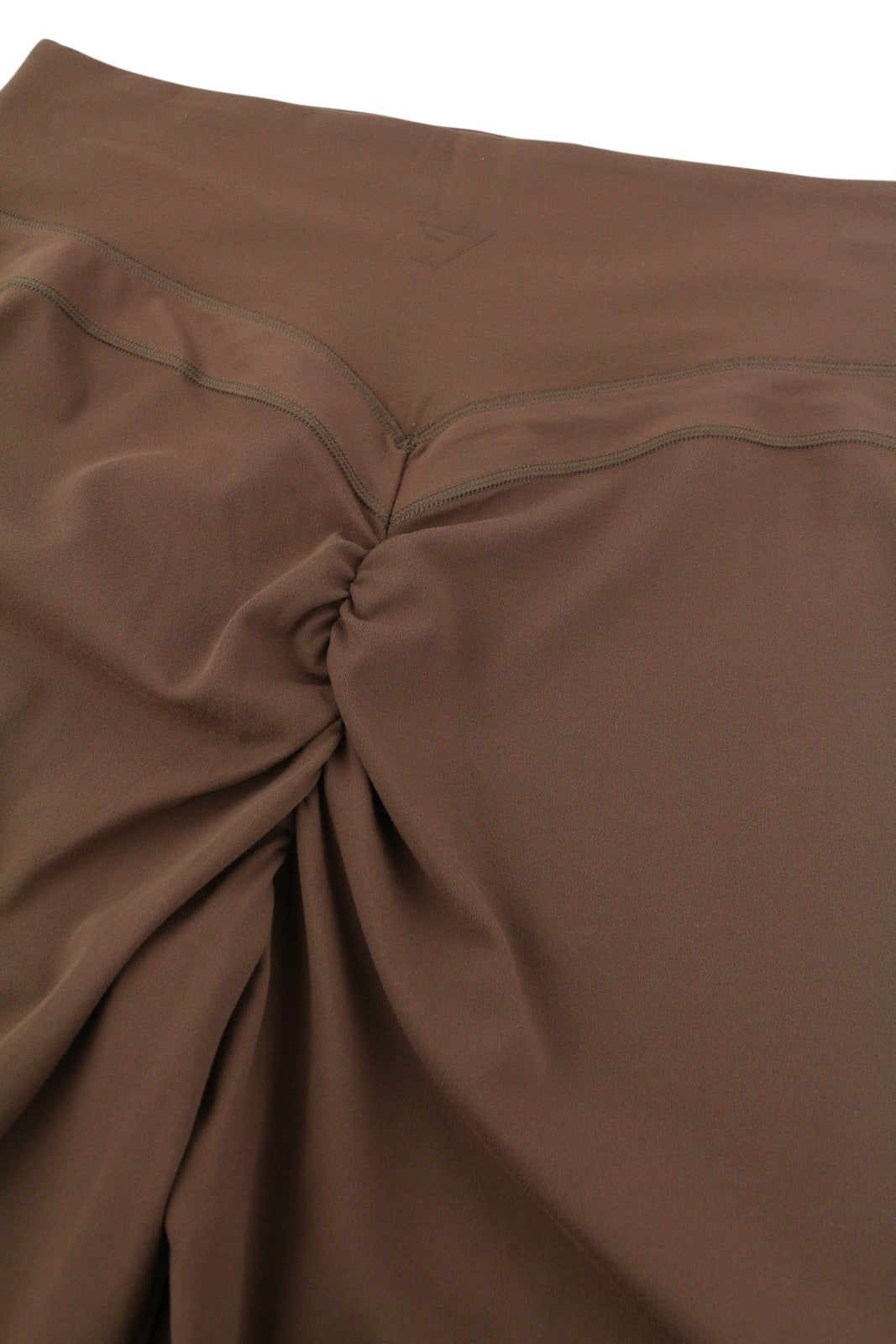 GYMSHARK Whitney Women Shorts XL Brown Cycling High Waist Stretch Active Logo