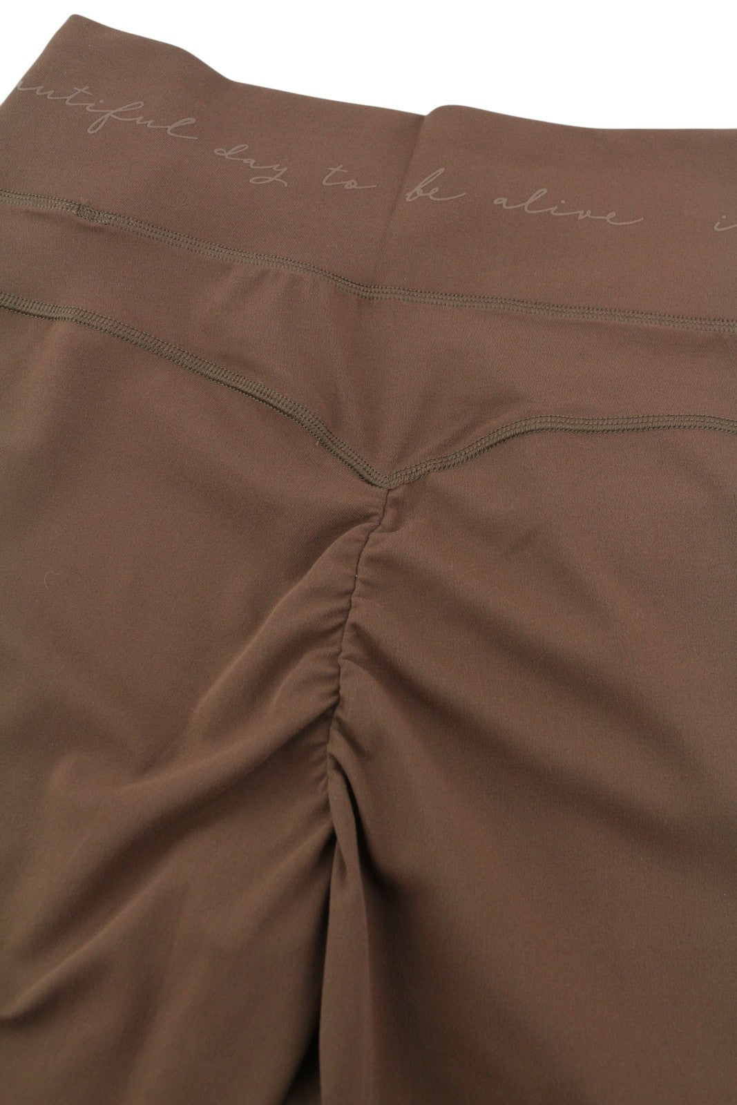 GYMSHARK Whitney Women Shorts S Brown Cycling High Waist Stretch Logo Wear