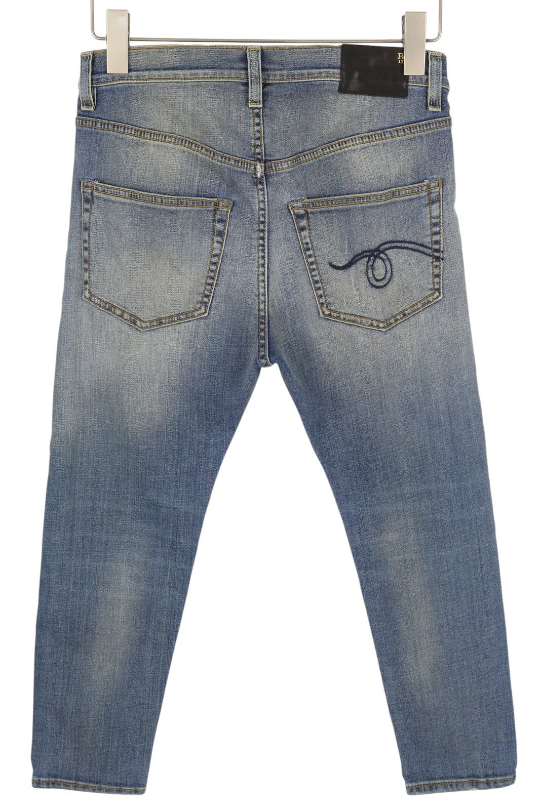 R13 The Drop Women Jeans 24 Crosby Faded Dirty Look Cropped Crop Crotch RRP440