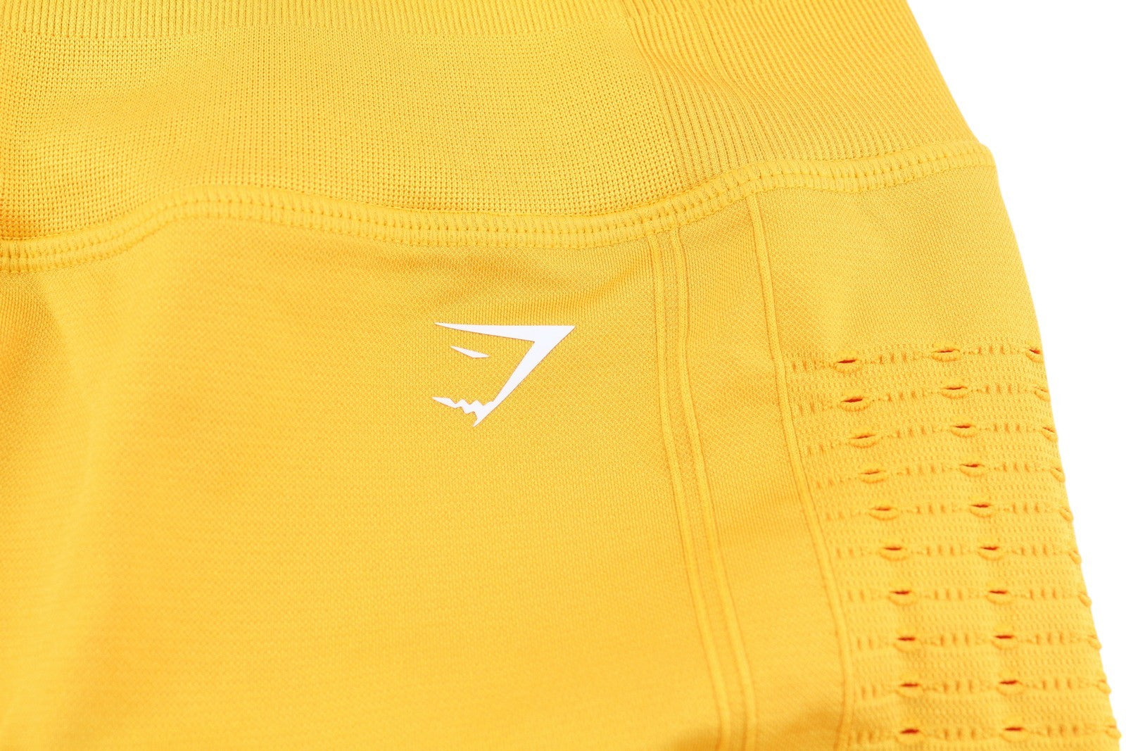 GYMSHARK Glow Women Shorts XL Yellow Seamless Cut-Out High Waist Stretch Fit