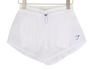 GYMSHARK Pulse Women Shorts XS White 2in1 Mid Rise Adjustable Back Shape