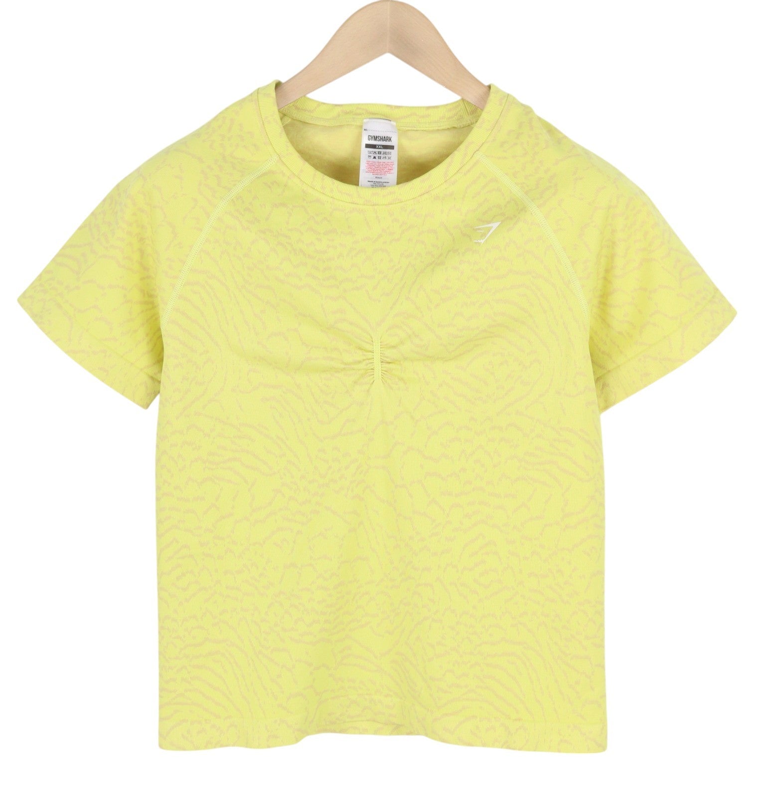 GYMSHARK B3A2S Women T-Shirt 2XL Seamless Animal Print Stretch Short Sleeve