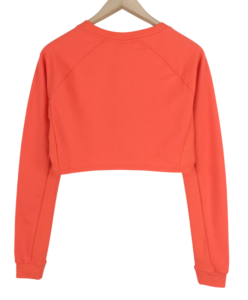 GYMSHARK GLPO4713 Women Sweatshirt S Cropped Training Crew Neck Long Sleeve