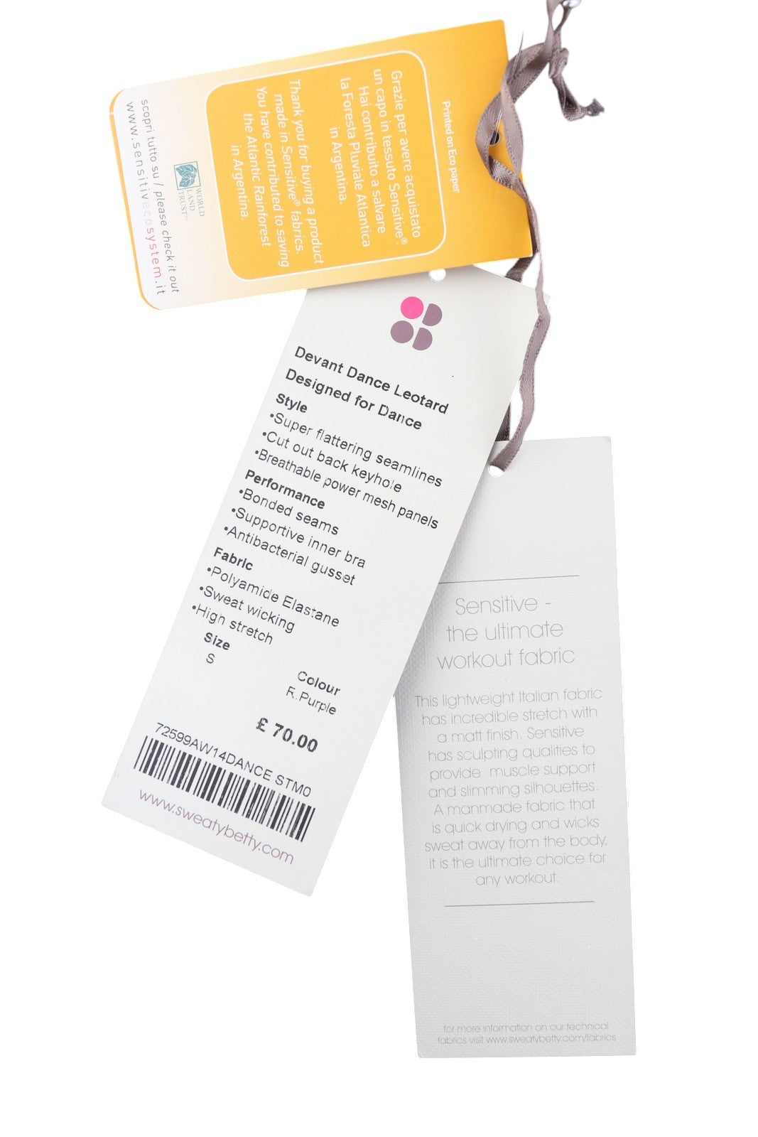 SWEATY BETTY Devant Dance Leotard Women Jumpsuit S Stretch Cut-Out Detail Fit