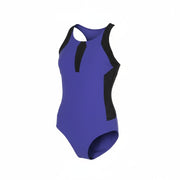 SWEATY BETTY Devant Dance Leotard Women Jumpsuit M Purple Stretch Cut-Out Logo