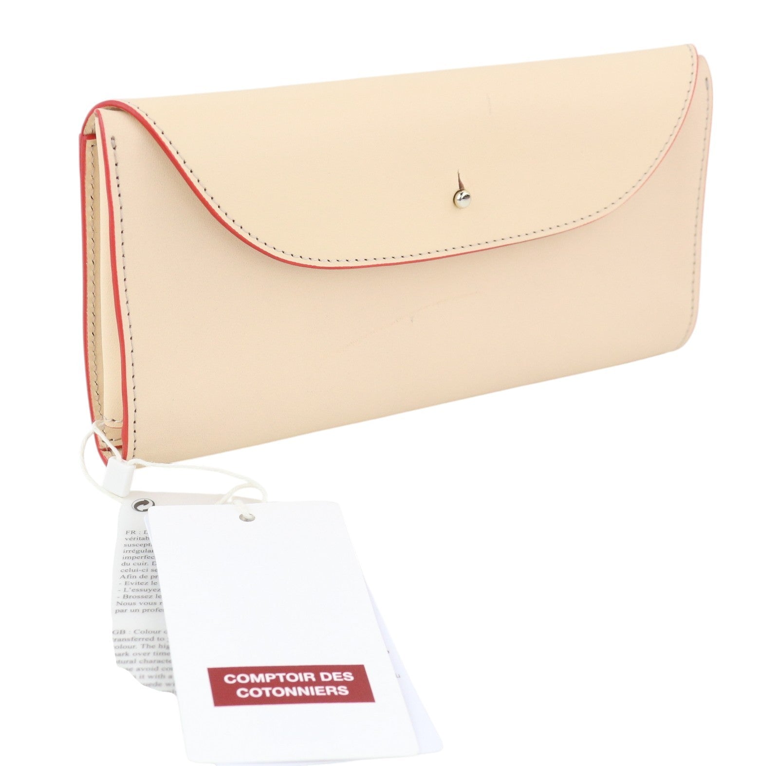 COMPTOIR DES COTONNIERS Fiery Stripes Women Wallet OS Beige Leather Press Stud