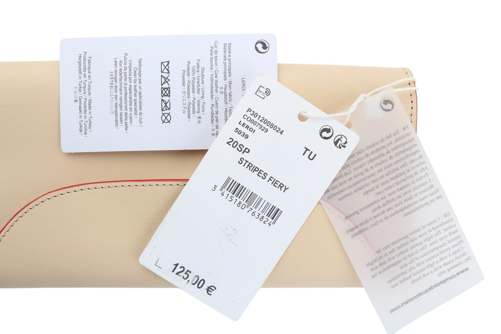 COMPTOIR DES COTONNIERS Fiery Stripes Women Wallet OS Beige Leather Press Stud