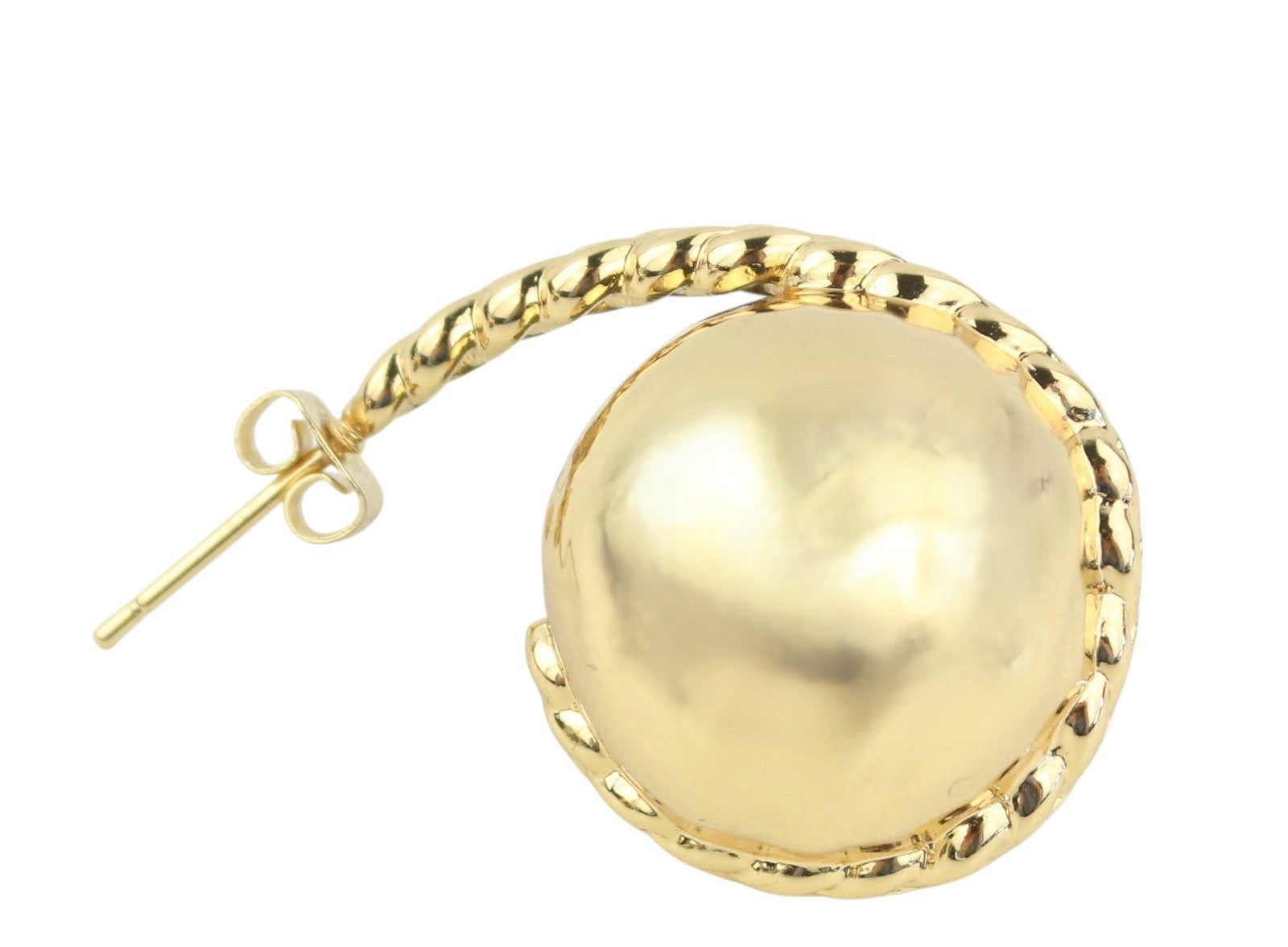 MAJE Women Earrings OS Silver Gold Tone Shiny Classic Logo With Dust Bag