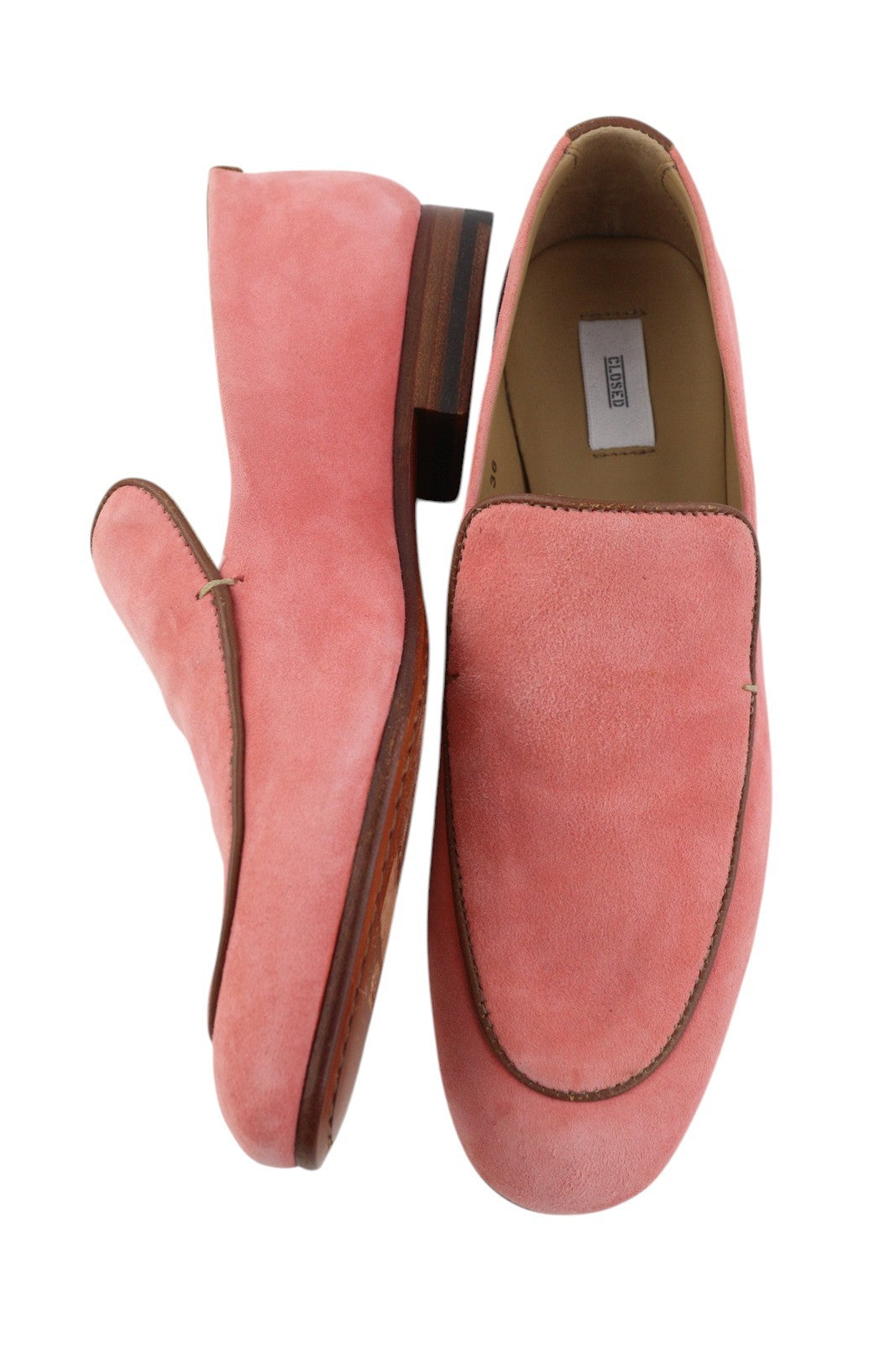 CLOSED Women Shoes EU36 Light Pink Suede Almond Toe Slip On Loafers Casual
