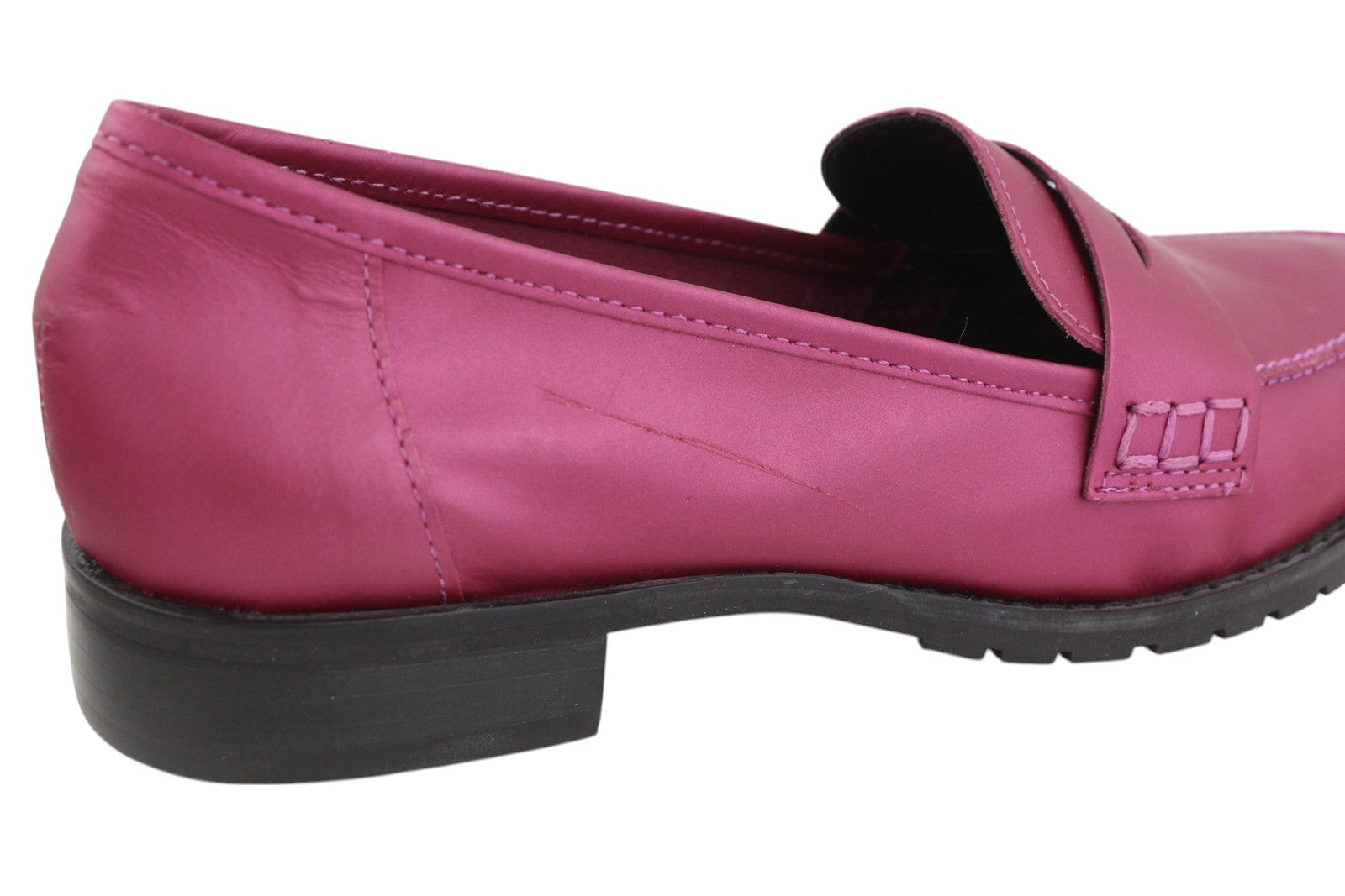 SAN MARINA Women Shoes EU37 Purple Leather Almond Toe Slip On Loafers Logo