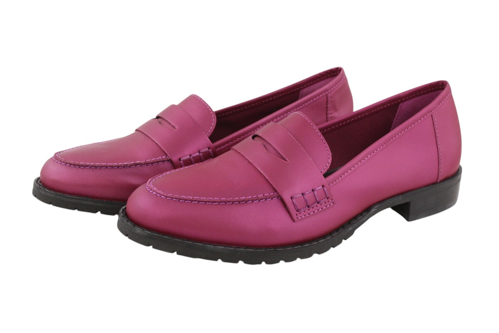 SAN MARINA Women Shoes EU37 Purple Leather Almond Toe Slip On Loafers Logo
