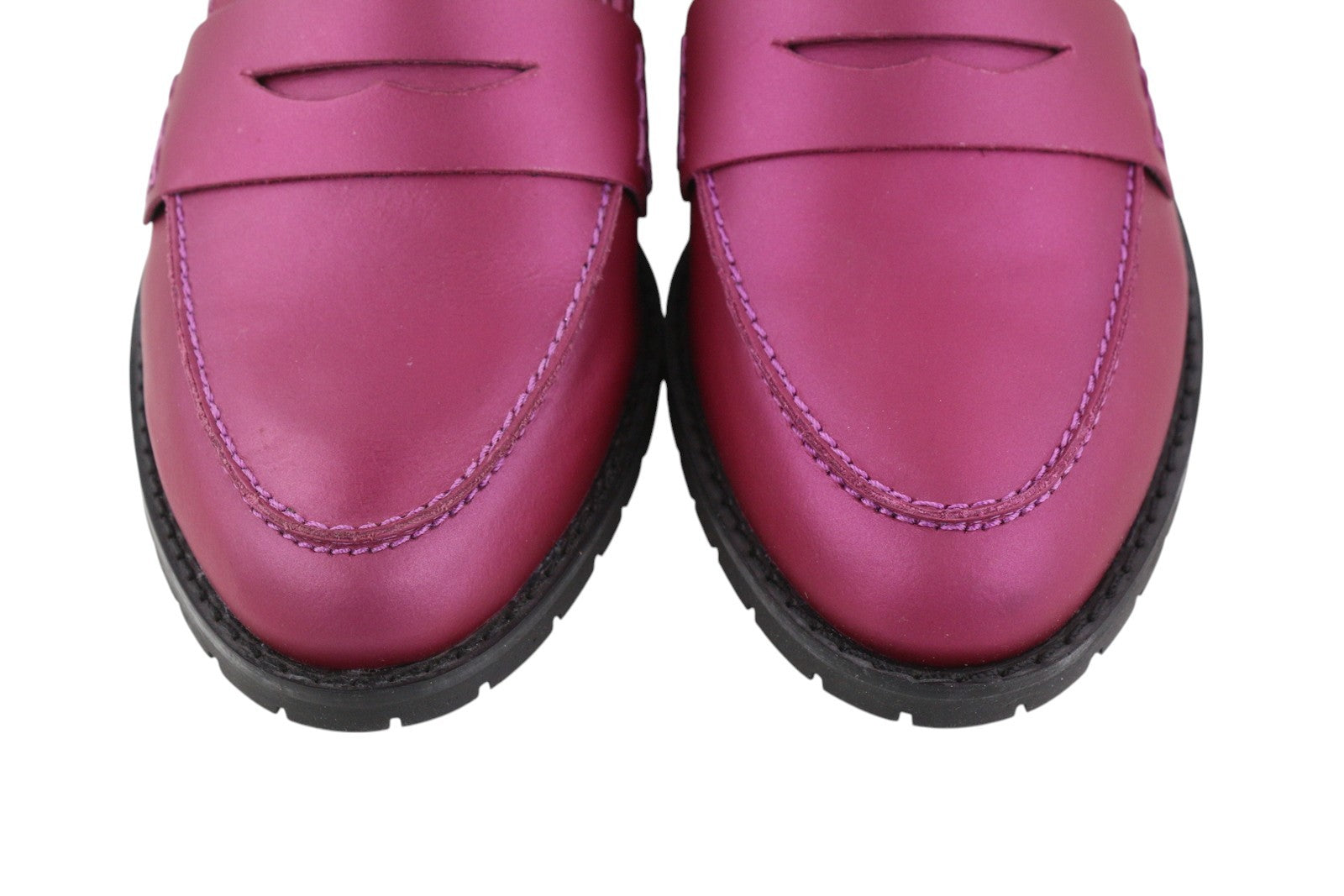 SAN MARINA Women Shoes EU37 Purple Leather Almond Toe Slip On Loafers Logo