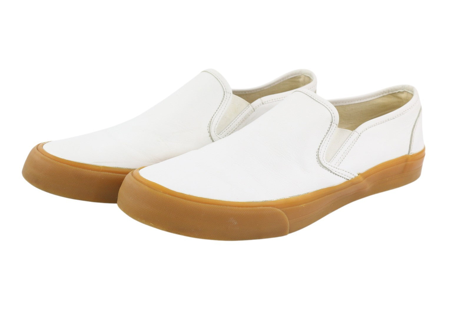 JUNYA WATANABE Men Shoes EU38.5 White Leather Almond Toe Slip On Flat Unisex