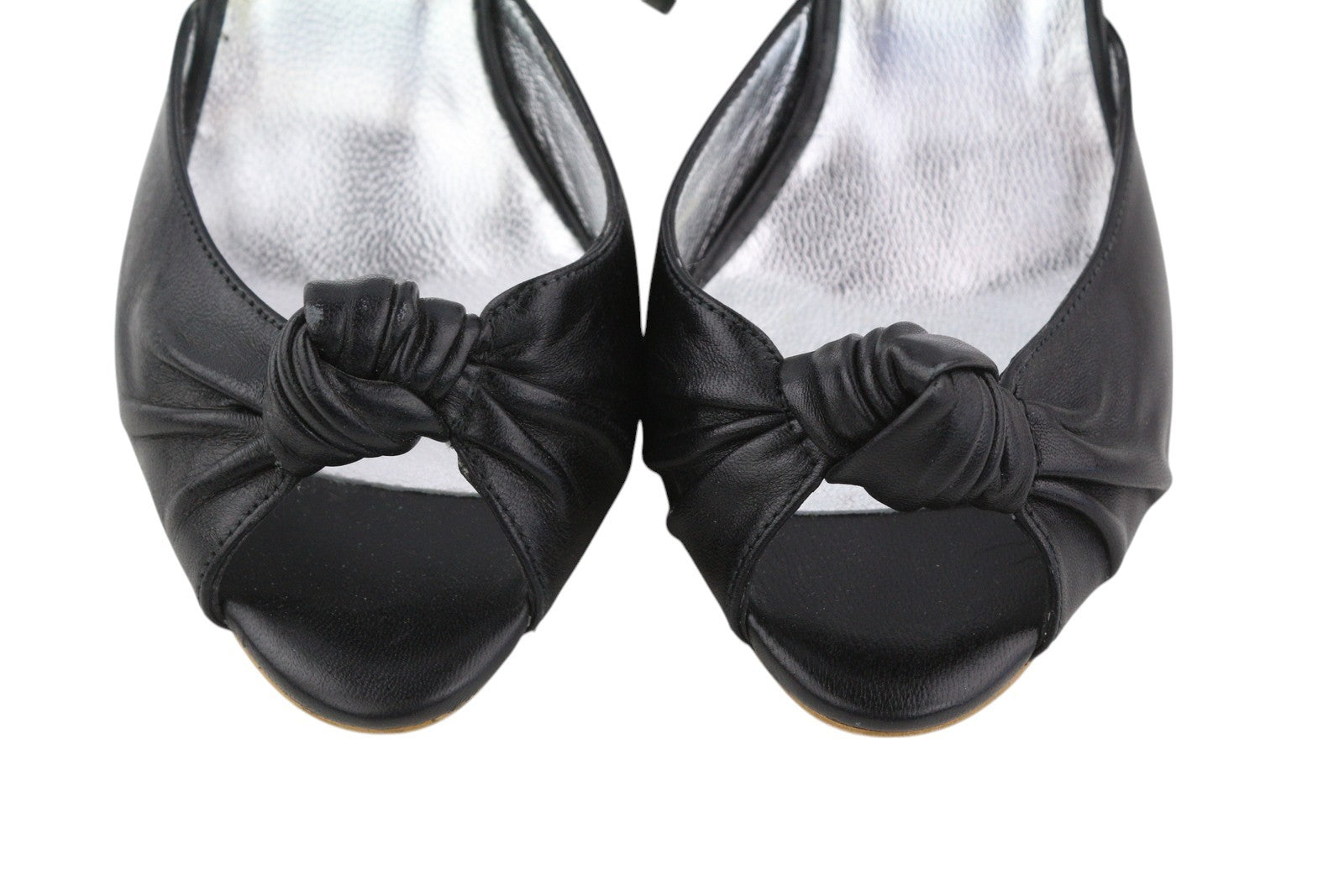 MELLOW YELLOW Women Heels EU37 Black Strappy Leather Slingback Open Toe Heels