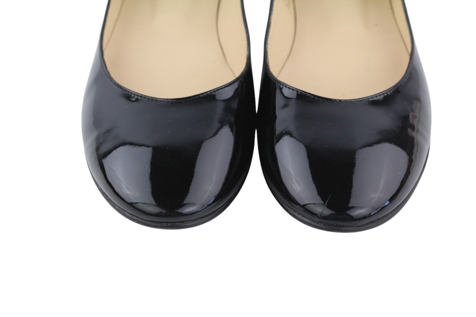 JONAK Women Shoes EU38 Black Patent Leather Round Toe Pumps Ballerina Style