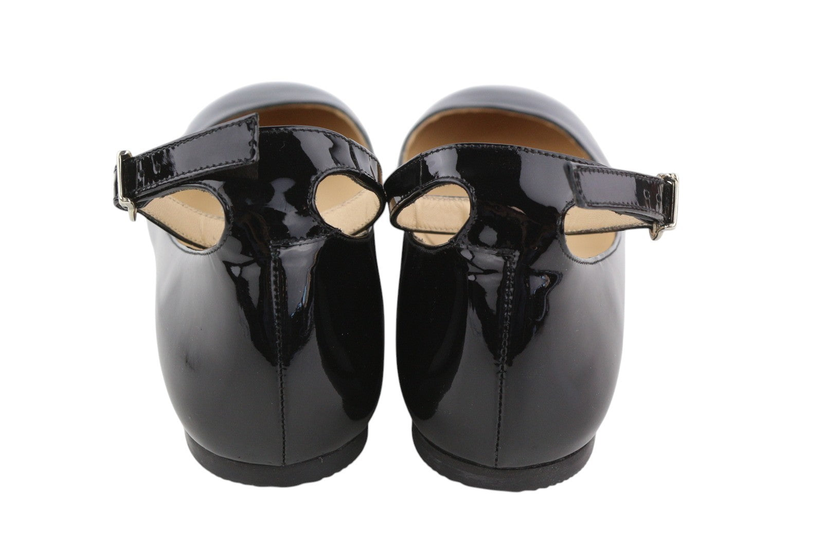 JONAK Women Shoes EU38 Black Patent Leather Round Toe Pumps Ballerina Style