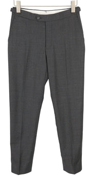 SUITSUPPLY Brescia Int Men Trousers UK34 Dark Grey Wool Flat Front Tapered Fit