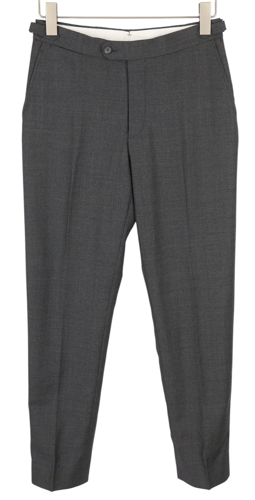 SUITSUPPLY Brescia Int Men Trousers UK34 Dark Grey Wool Flat Front Tapered Fit