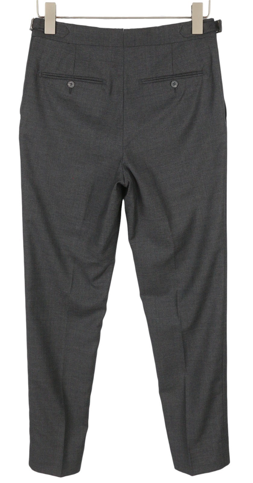 SUITSUPPLY Brescia Int Men Trousers UK34 Dark Grey Wool Flat Front Tapered Fit