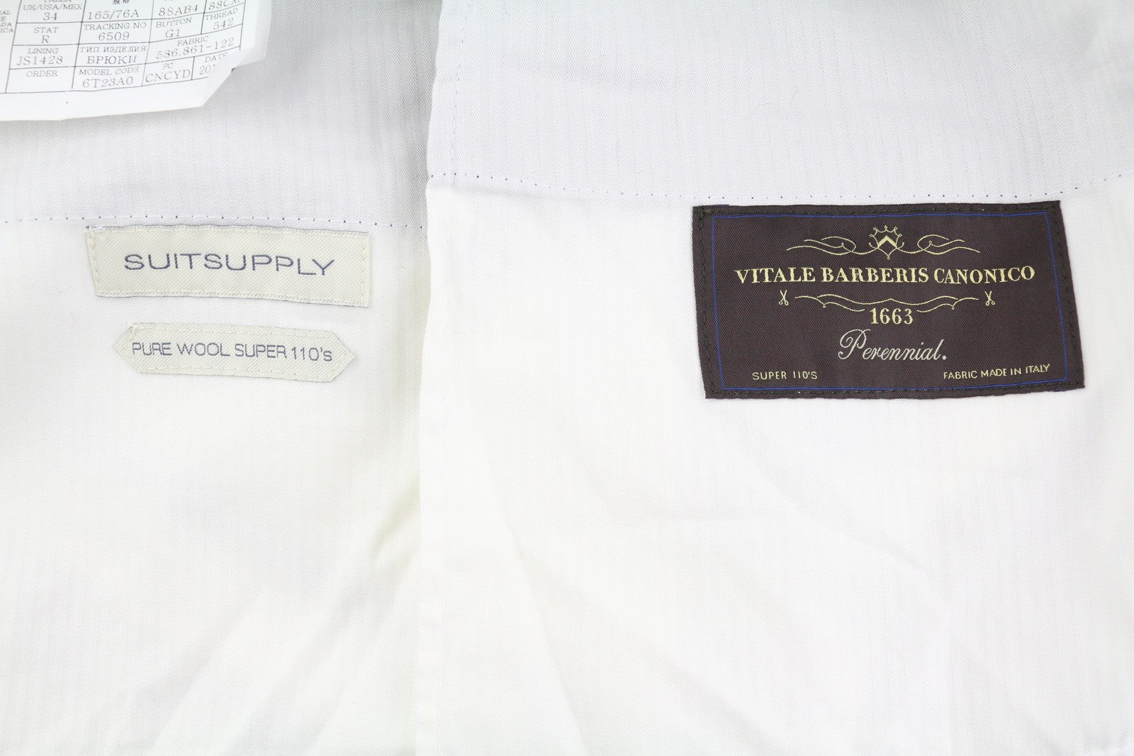 SUITSUPPLY Brescia Int Men Trousers UK34 Dark Grey Wool Flat Front Tapered Fit