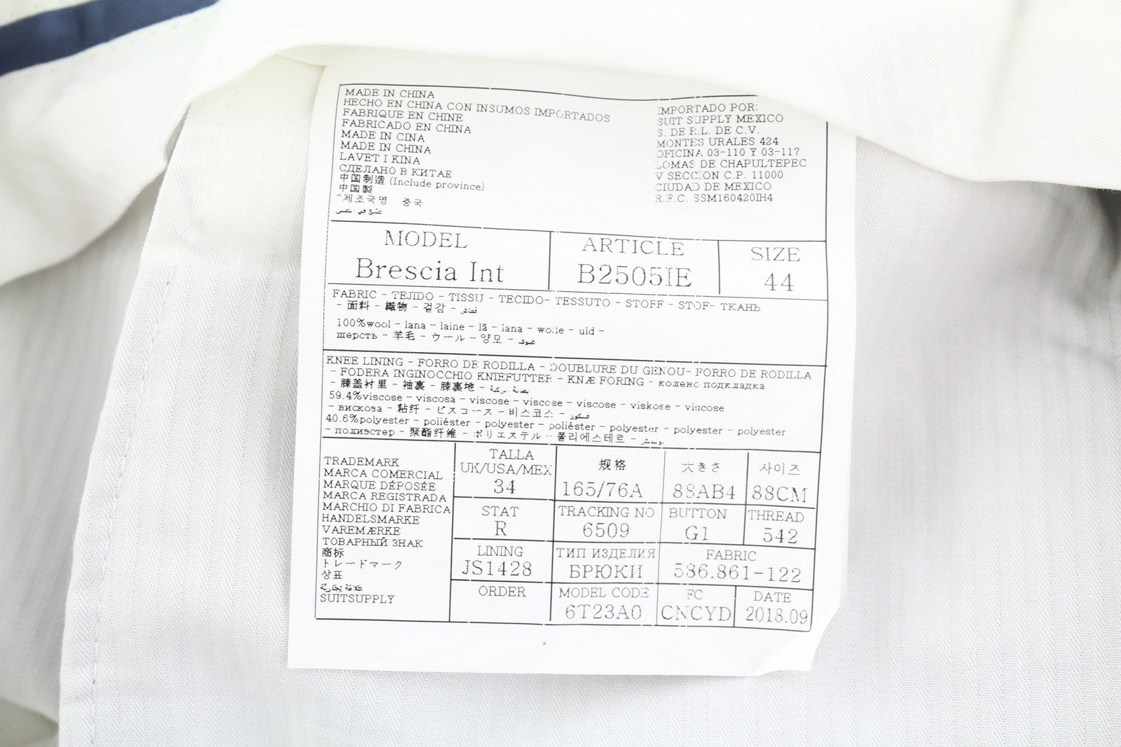 SUITSUPPLY Brescia Int Men Trousers UK34 Dark Grey Wool Flat Front Tapered Fit