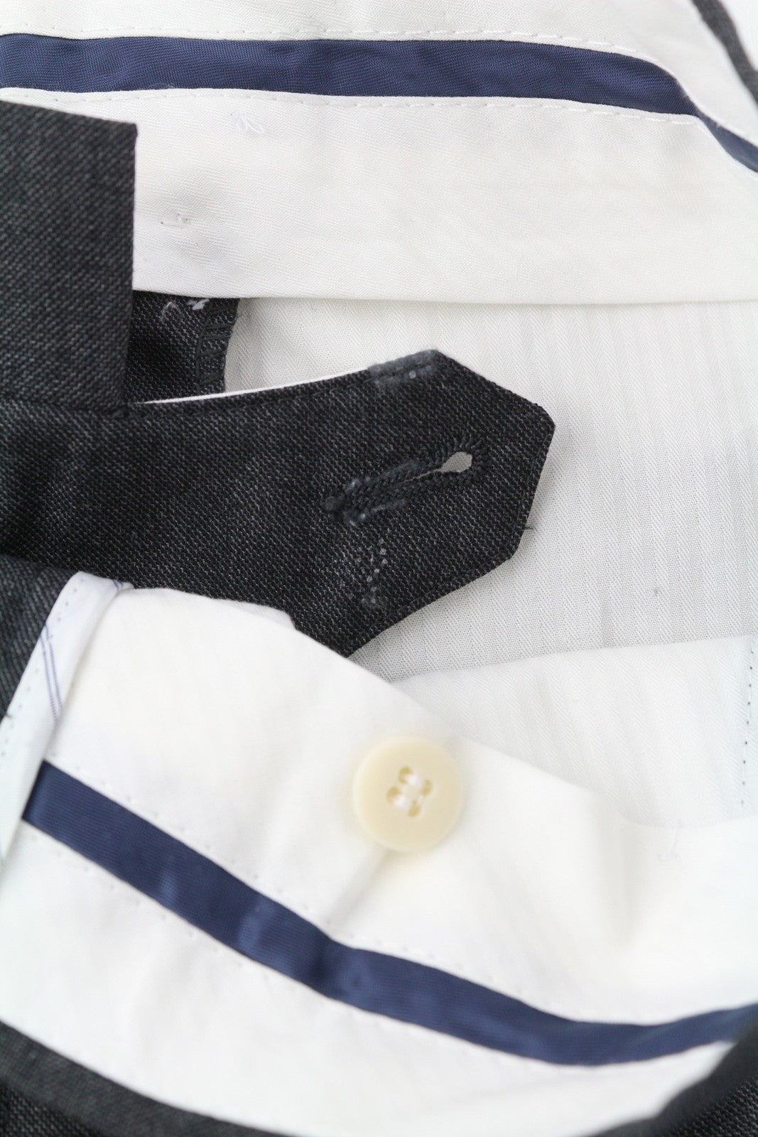 SUITSUPPLY Brescia Int Men Trousers UK34 Dark Grey Wool Flat Front Tapered Fit