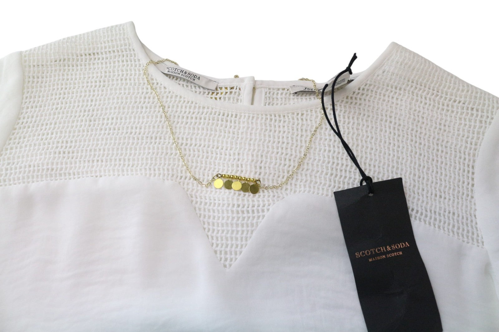 MAISON SCOTCH Women's T-Shirt S White Lightweight Short Sleeve Cotton Casual